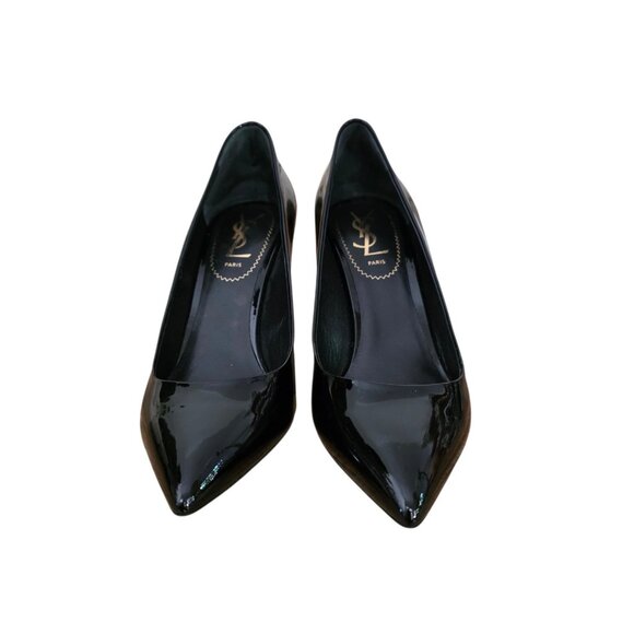 Yves Saint Laurent YSL Clara 80 Black Patent Leather Pumps Heels 7 Worn Once - Picture 3 of 6